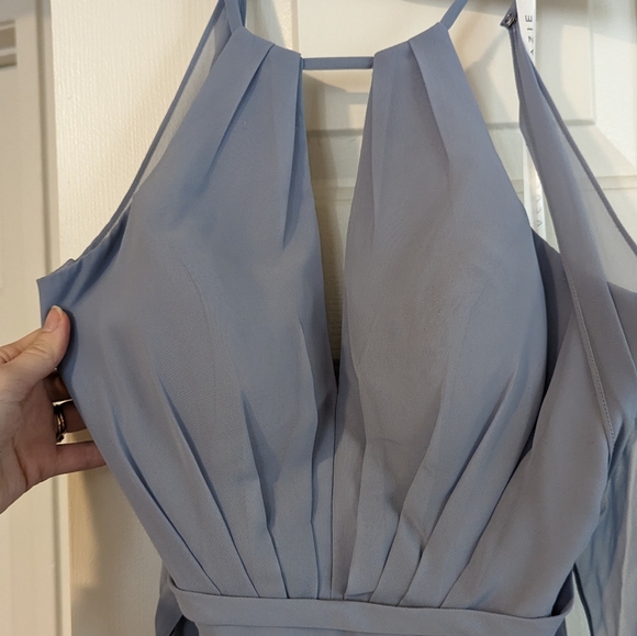 Azazie Evalleen in Dusty Blue - Picture 8 of 9